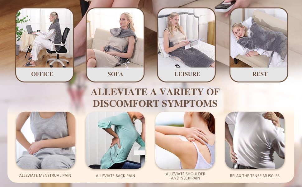 ThermoNest Heating Pad for Neck & Shoulder & Back Pain Relief with Auto Shut Off
