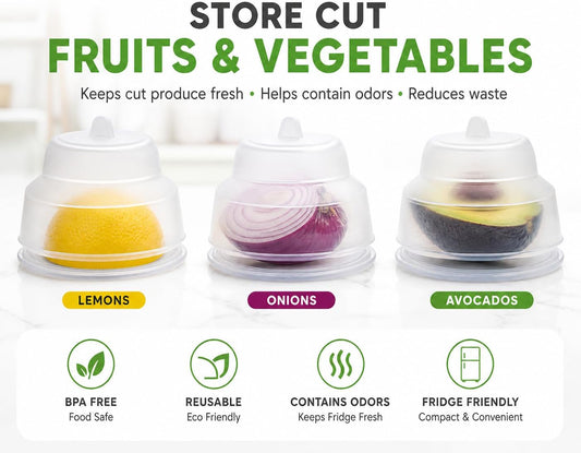 Dependable Industries inc. Essentials Lemon Keeper Container Onion Saver Avocado Holder Silicone Collapsible Produce Saver Food Storage BPA Free