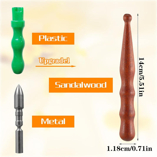 Sandalwood Acupoint Massage Pen Acupuncture Pen Traditional Wooden Acupressure Stick Reflexology Tool Gua Sha Scraping Board Trigger Point Massager for Wood Body Hand Foot Waist Calf Leg Relaxing