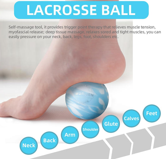 Massage Ball, Lacrosse Ball for Trigger Point Therapy | Deep Tissue, Myofascial Release, Sore Muscle Relief Massager for Neck, Shoulder, Back, Foot or Muscle Tension