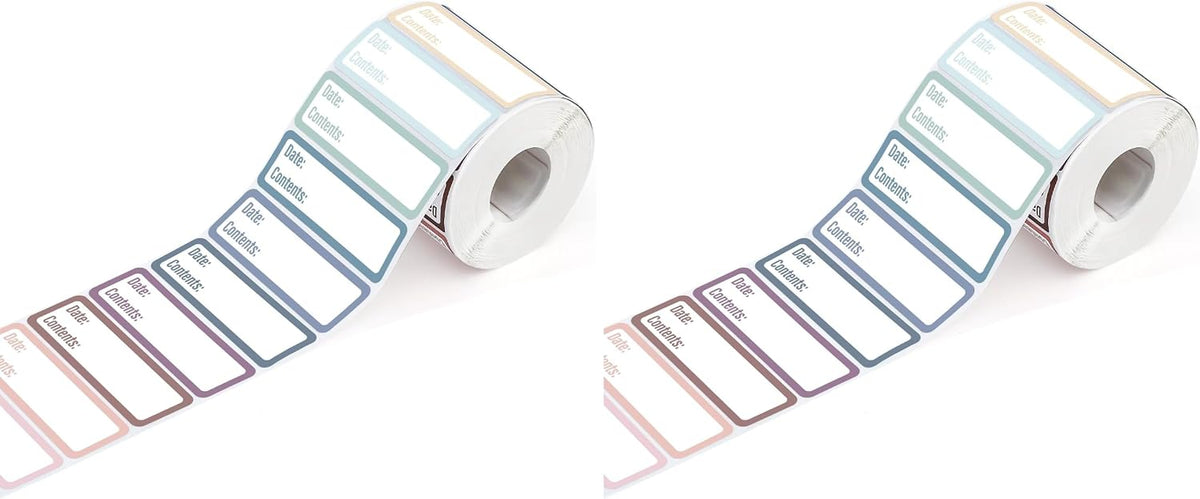 1000 Food Labels, 1 x 3 Inch Removable Freezer Date Stickers, Colorful