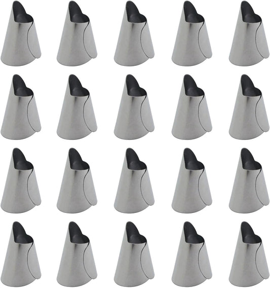 XGNG 20PCS Stainless Steel Finger Guard Peeler Kitchen Utensil Silver Metal Nail Protector Suitable for Cutting Machines and Seafood