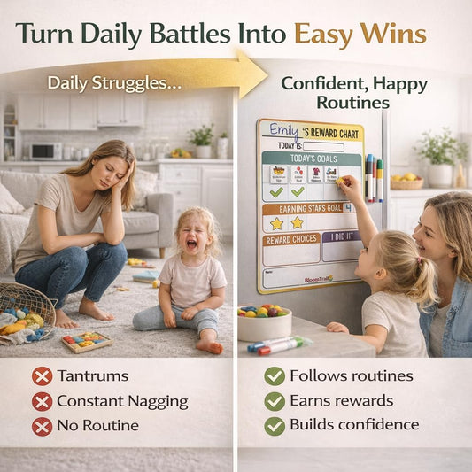 Reward Charts for Toddlers – Magnetic Daily Routine & Behavior Chart for Kids, Positive Reinforcement System for Home & Classroom, 70 Magnets, Dry Erase Board | reward chart toddlers magnetic daily routine behavior chart kids positive reinforcement
