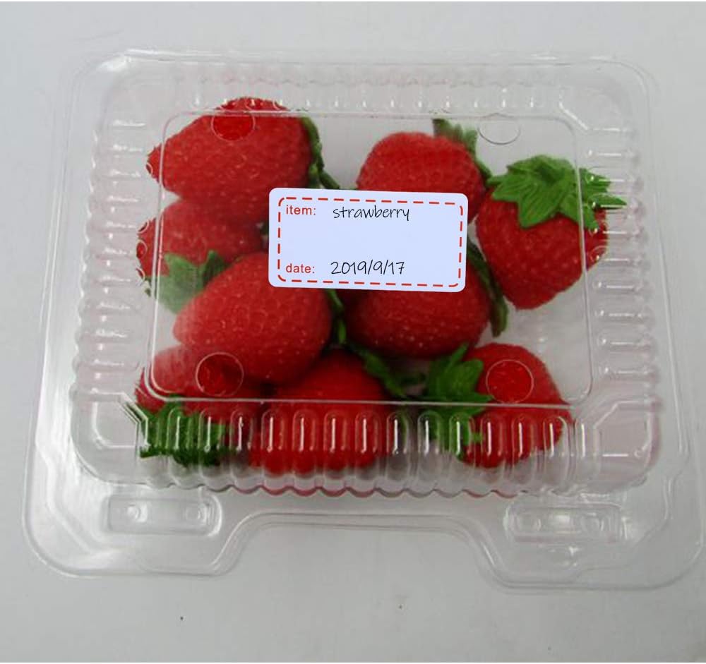 Hybsk 500pcs Freezer Labels Removable Storage Stickers 1x2 Inch Waterproof Oil-Resistant Refrigerator Kitchen Labels (Red)