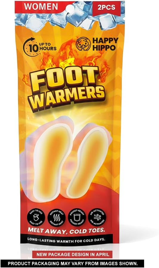 Women's Foot Warmers, Lasts 10hrs, Heats Fast, 2-3 Min Activation, Heated Feet Warmers, Camping, Hiking, Skating, Skiing; Blizzards, Cold Winter or Summer Nights