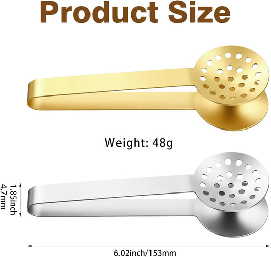 2 Pack Tea Tongs, Tea Bag Squeezer for Hot & Cold Teas | Stainless Steel, Easy-Squeeze Design, Rust-Proof, Ergonomic Grip