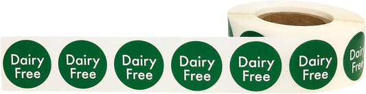 Dairy Free Food Rotation Labels 0.75 Inch Round Circle Dots 500 Adhesive Stickers
