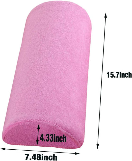 Memory Foam Bolster Pillow with Removable Cover for Neck Leg Back Lumbar Spine Knee Pain Relief Pillow Lumbar Support Multi-use for Bed, Sleeping (Pink)