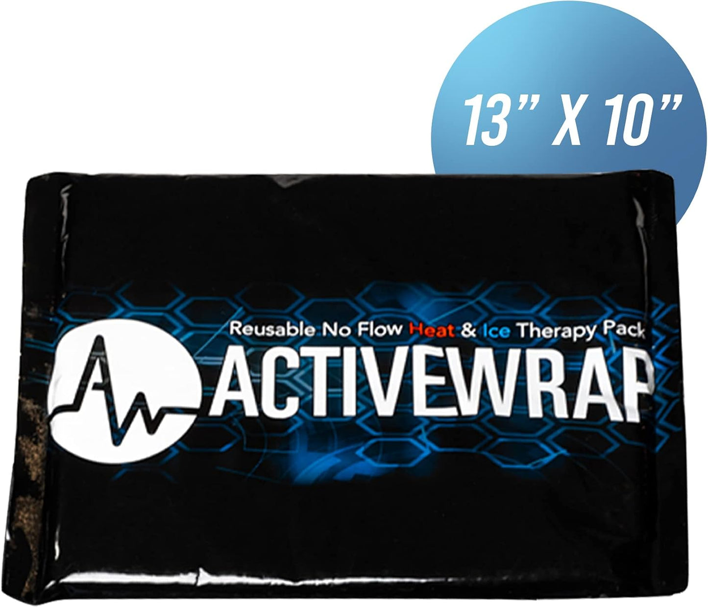 ActiveWrap Ultra Flex Ice & Heat Pack, Large (7" x 10") – Gel Ice Packs Reusable for Knee & Shoulder, Hot & Cold Therapy, Flexible No-Flow Gel, Includes Nylon Protective Pouch (2 Count)