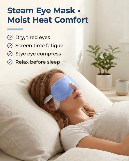16 Pack Self-Heating Steam Eye Mask, Moist Warm Compress for Stye, FSA&HSA | Disposable Unscented Dry Eye Pads, Heated Eye Masks, Travel Essentials, Spa, Self-Care Eye Care Relaxation Gift