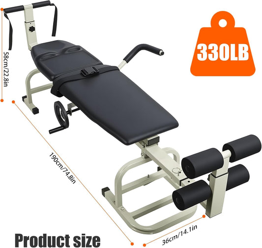 Full Body Traction Table, Portable Spinal Decompression Bed | Stretching Device for Neck, Shoulders, Waist & Legs, Adjustable Cervical, Back Stretcher Equipment for Home, Gym, Office