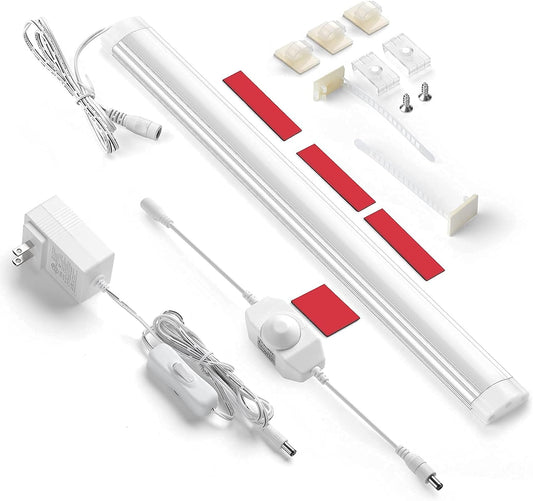 Motion Sensor LED Light Bar Kit. Plug in. Perfect to Work as Motion Activated Lighting for Under Cabinets Closets Wardrobe Hallway Stair Beds Garage Kitchen. 1-Light-Bar. Daylight White 5000K.