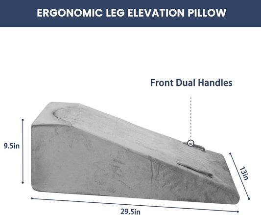 2 Adjustable Arc-Designed Leg Elevation Pillow for After Surgery – Knee Replacement Recovery Aid, Bone Foam Knee Surgery Pillow for Hip & Ankle Pain Relief