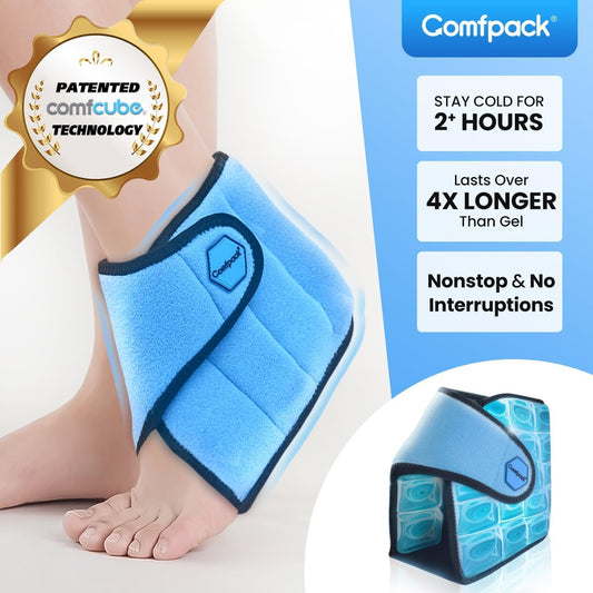 Ankle Foot Ice Pack Wrap,2 Hours Cold for Plantar Fasciitis Relief | Large Coverage for Feet Pain Relief, Reusable Ice Boot for Injuries, Sprained Ankle, Swelling, Achilles Tendonitis, Surgery