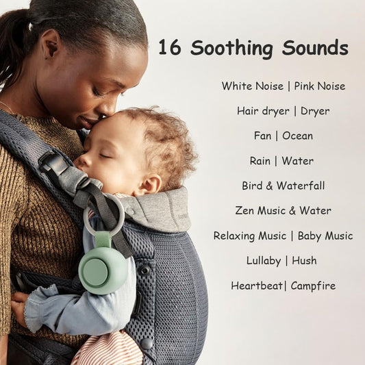 Portable White Noise Sound Machine | 16 Soothing Sounds | Timer | Memory Function | Noise Canceling for Sleep Aid & Office Privacy | Travel | Registry Gift | Sleep Soother for Baby Kids Adults