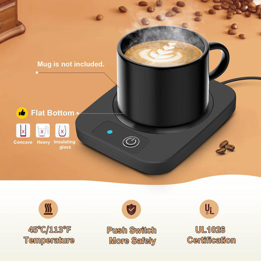 Azyh Candle Warmer & Coffee Mug Warmer, Electric Coffee Warmer with Aluminum Metal Panel, 131℉ Beverages Coffee Warmer for Heating Candle, Coffee Milk Tea Cocoa, Gifts for Coffee Lovers