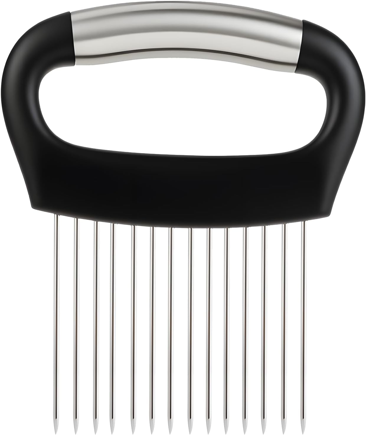 1 Pcs Onion Holder Slicer - Stainless Steel Onion Slicers Tool with Comfort Grip, Secure Onions Slicer for Even Slicing, Ideal for Home Kitchens, Meal Prep & Cooking Enthusiasts