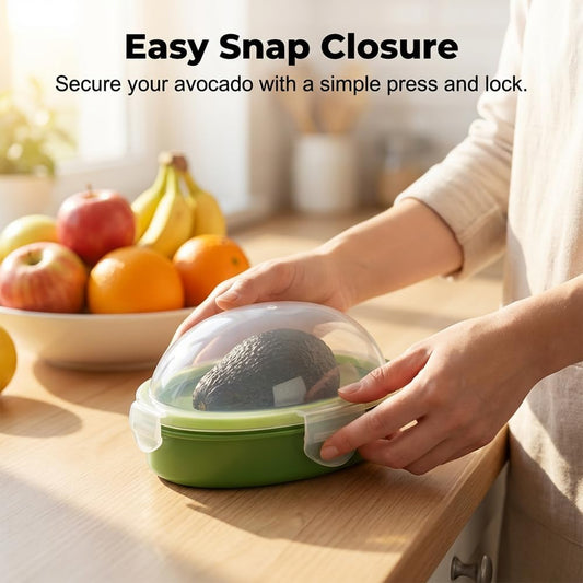 Avocados Saver Keeper Container for Fridge, Reusable Avocado Holder to Keep Avocados Fresh, Free Fruit Storage Containers for Fridge with Snap-On Lid, Dishwasher Safe Kitchen Gadget (1)