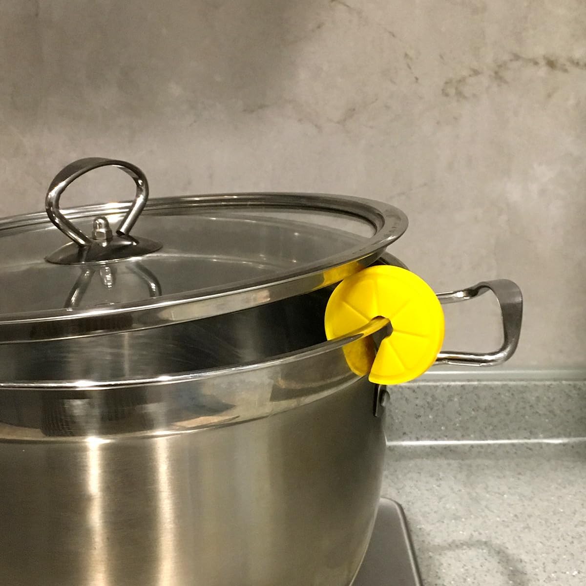 2PCS Pot Lid Overflow Preventer, Silicone Pan Lid Sid Lifter Spill-proof, Pot Lid Holder for Longtime Simmer Cooking, Daily Kitchen Steam Release Gadget