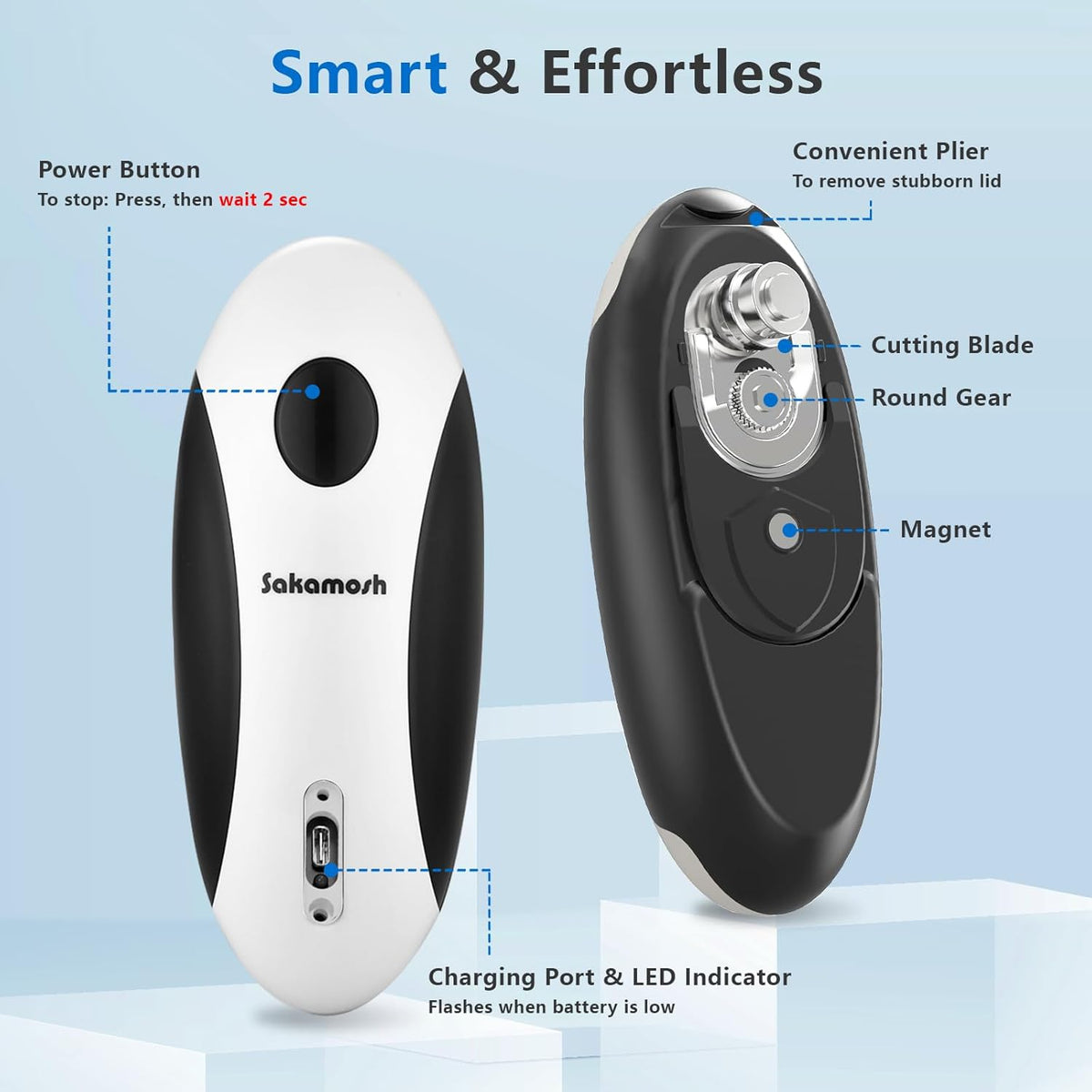SAKAMOSH One-Touch Auto Stop Electric Can Opener