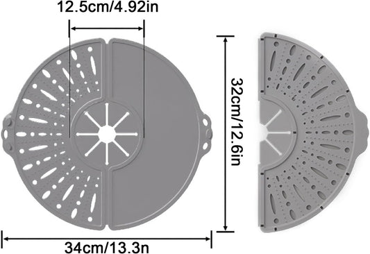 Silicone Spill Stopper Lid Cover Foldable Boil-Proof 34cm | Heat-Resistant, Reusable Design, Folds for Storage, Fits 34cm Pots, Spill Prevention