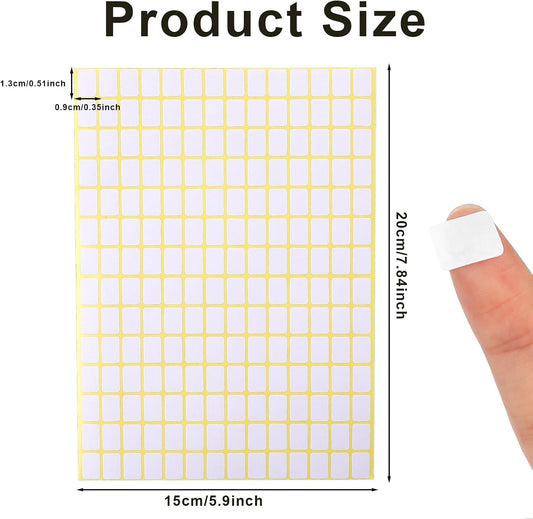 Matte Small White Labels Stickers Blank Labels Removable Price Tags Labels Stickers for Jars Boxes File Folders Envelopes School Office Kitchen (13 X 9 mm)