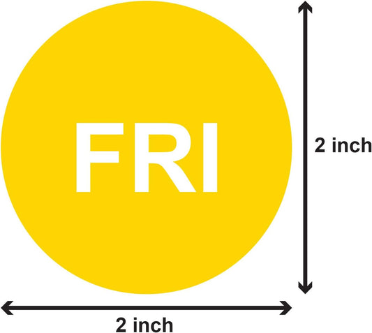 Friday Stickers, 2 inch, Round, Yellow, 300 Count