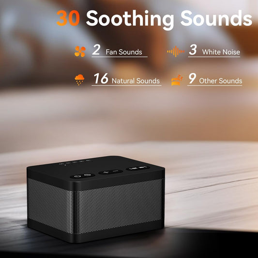 DailyBody Sound Machine White Noise Machine with 30 Soothing Sounds 32 Levels Volume 5 Timers and Memory Function Effectively Blocks Noise Ideal Sleep Machine for Baby Kids Adults… (White)
