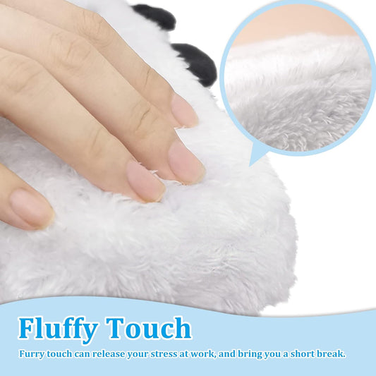 2Pack Plush Panda Chair Armrest Pads, Memory Foam Kawaii Chair Armrest Cushion with Velcro Strap, Adjustable & Washable Ergonomic Elbow Support Decompression for Home Office Gaming Chair