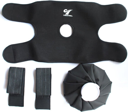 Reusable Hot Cold Therapy Ice Bag Pack (9") Neoprene Core Wrap with Elastic Strap, Portable Moist Heating Brace First aid Ice Compression Sleeves Pain Relief Pad