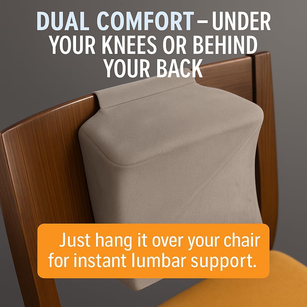 Thick Extra Firm Knee Pillow for Side Sleepers - Memory Foam Leg Pillow for Hip, Back & Knee Support, Large Between-the-Knees Cushion, Removable Layers & Strap
