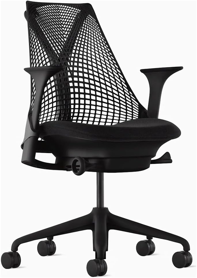 Arm Pads Caps Replacement for Herman Miller Fixed and Height Adjustable Armrest Sayl Office Chair, Black Vinyl (1-Pair)