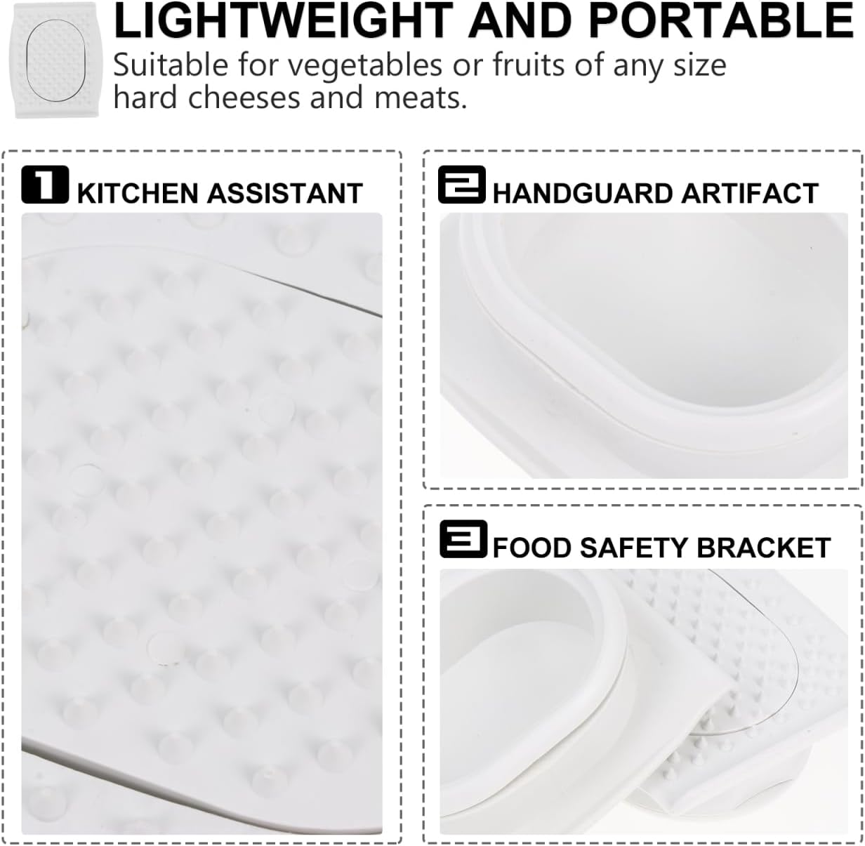 Hemoton Food Safety Holder for Mandoline Slicer Set of 2 Plastic Finger Guard for Vegetable Cutting and Grating Kitchen Gadgets 3.74X2.95X1.18In