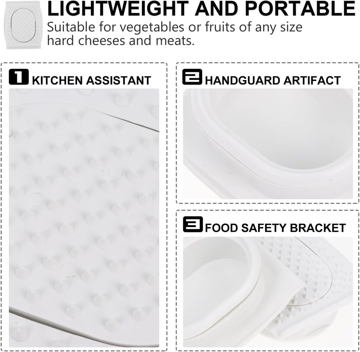 Hemoton Food Safety Holder for Mandoline Slicer Set of 2 Plastic Finger Guard for Vegetable Cutting and Grating Kitchen Gadgets 3.74X2.95X1.18In