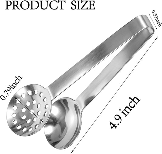 Tea Bag Squeezer Tongs,Stainless Steel Tea Bag Holders Tea Filters Round Strainer Gripper for for Gripping Tea Bag,Ice Cube,Sugar,Lemon Slices