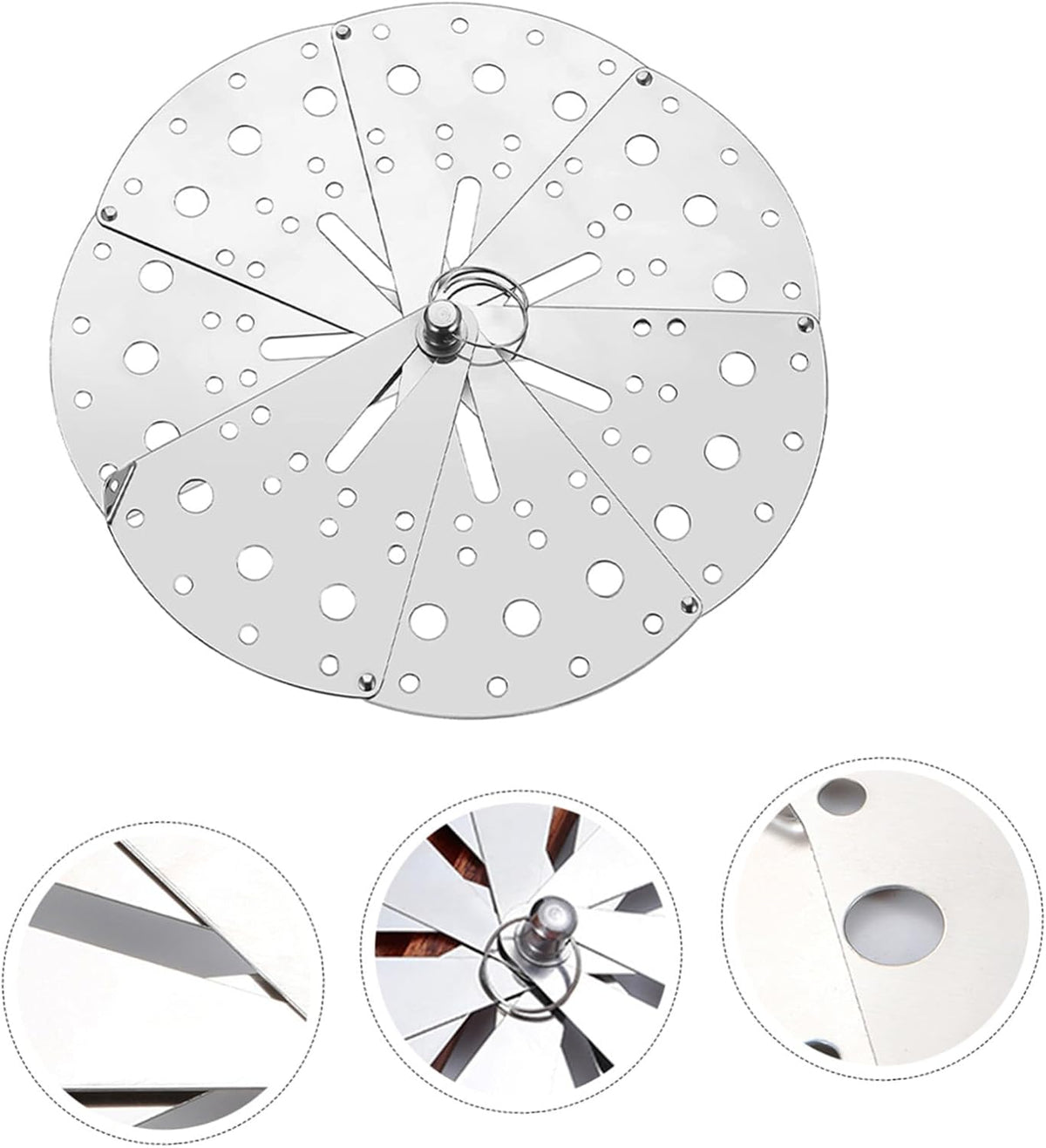 Adjustable Spill Stopper Lid Cover, Stainless Steel, Silver