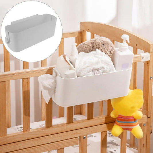 Bedside Caddy for Dorm Bed, Plastic Bedside Hanging Organizer with Side Hooks, Bedside Shelf for Phone Glasses Bottle Office Supplies in Dorm Room RV, Bunk and Hospital Bed Rails