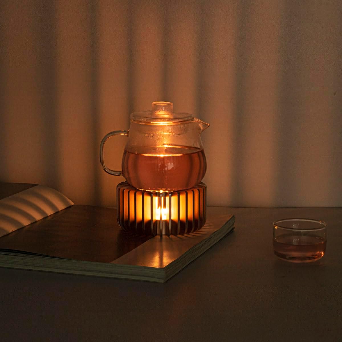Teapot Warmer, Metal Teapot Heater - Modern Design with Tealight Holder - Heavy Duty & Decorative Candle Holder Stands for Heat Food Coffee Milk or Tea Suitable for All Teapots