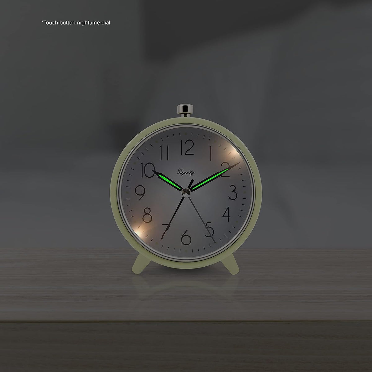 Equity 5" Silent Sweeping Quartz Metal Alarm Clock-Light Green (Model 20090)