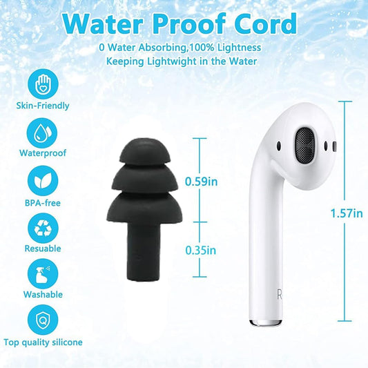 4Pairs Ear Plugs for Sleeping,Soft Silicone Earplugs Noise Cancelling,Black Earplug for Swimming Snoring Concerts Shooting Airplanes.