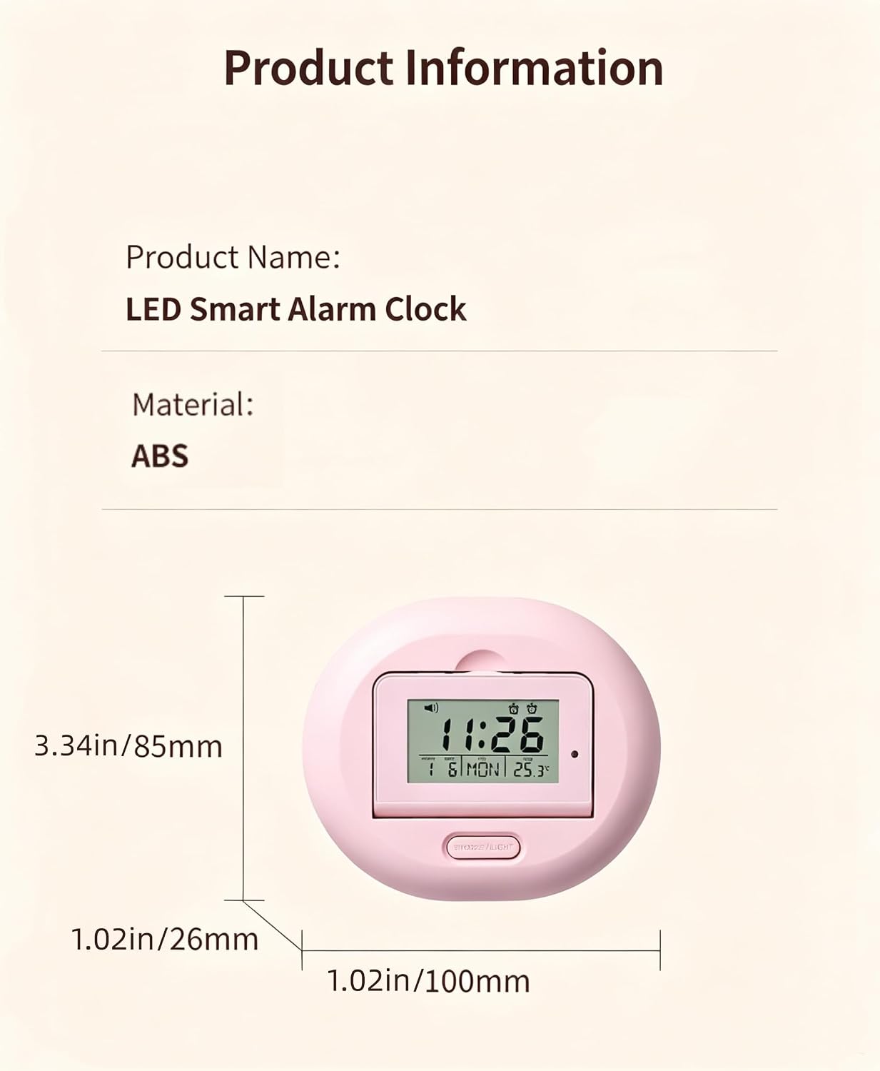 Vibration Alarm Clock for Heavy Sleepers Silent Wake Up Bed Shaker | 2 Alarms, Snooze, Backlit, Countdown Timer, for Students Dorm