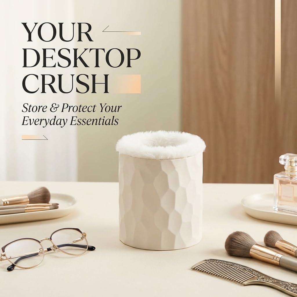 Glasses Holder Nightstand with Soft Plush Lining – Stand Protective Upright Eyeglasses Case for , Bedside & Office Desk – Anti-Scratch Eyewear Storage Organizer for Spectacles & Readers - White