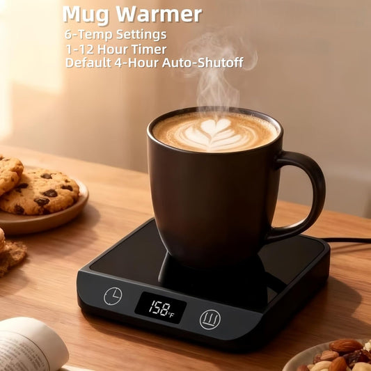 Coffee Mug Warmer & Candle Warmer 2-in-1, Electric Cup Warmer for Desk | 6 Temperature Settings, LED Display, 12-Hr Timer & 4-Hr Auto Shut-Off, Gift for Coffee Lovers, Home Office & Desk Warmer