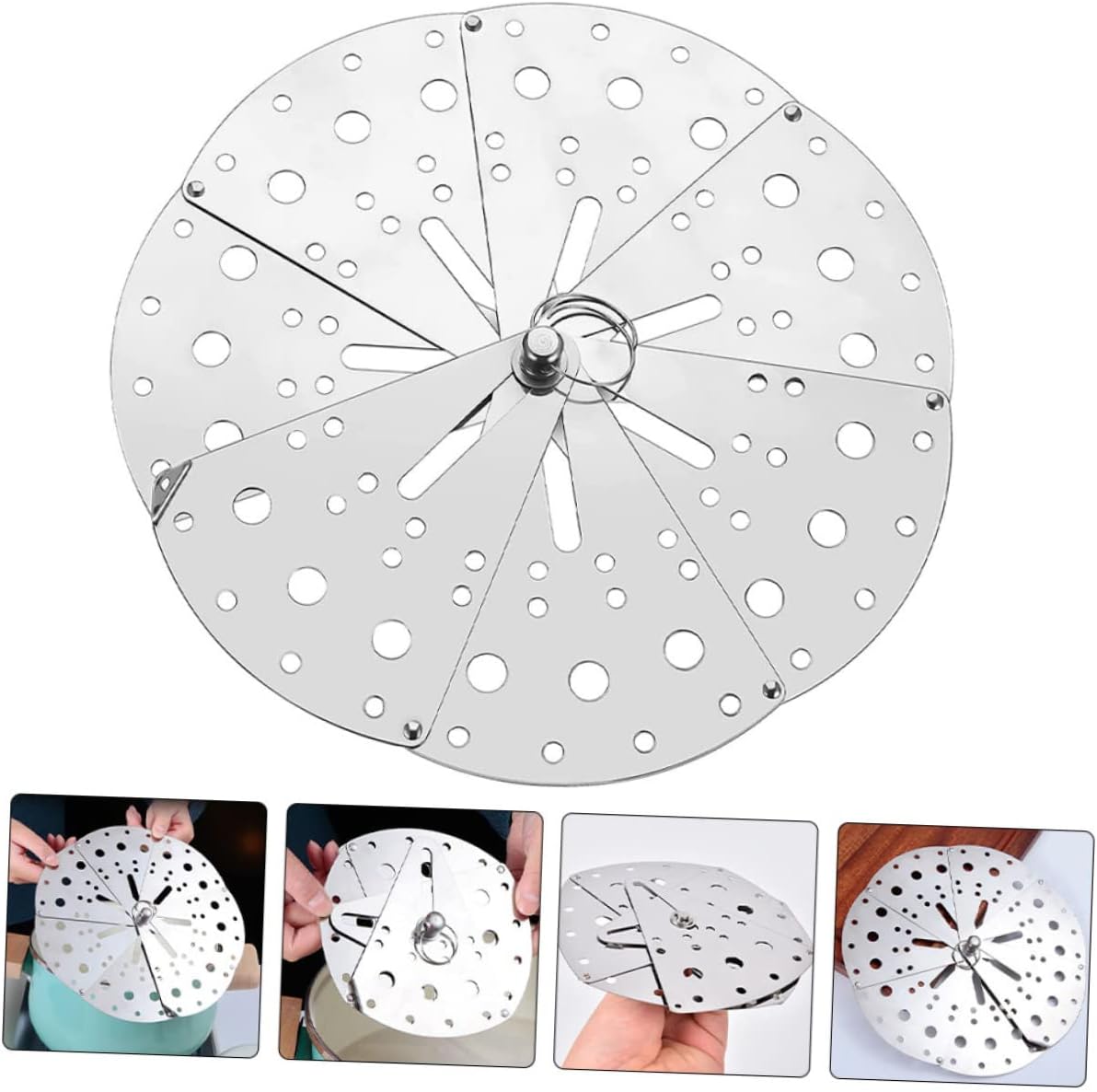 Ciieeo 1Pc Adjustable Stainless Steel Spill Cover Versatile Spill Stopper Lid for Pots and Reliable Overflow Prevention for Cooking and Kitchen Use