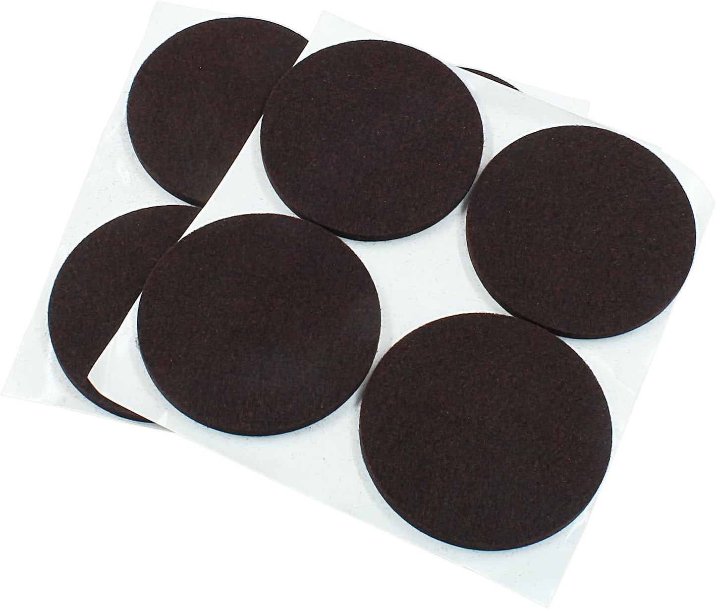 48 Pcs 1-1/2"/38mm Felt Furniture Pads Brown Round | Self Adhesive, 5mm Thick, Anti Scratch Floor Protectors, For Furniture Feet Chair Legs