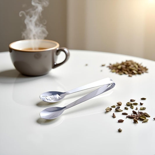 Silver Tea Bag Squeezer,Stainless Steel Oval Tea Bag Squeezer Tongs,Tea Filter Clamp Tea Strainer Holder Clip,Tea Strainers and Filters,Tea Accessories Loosing Leaf Tea Filters (12.3cm)