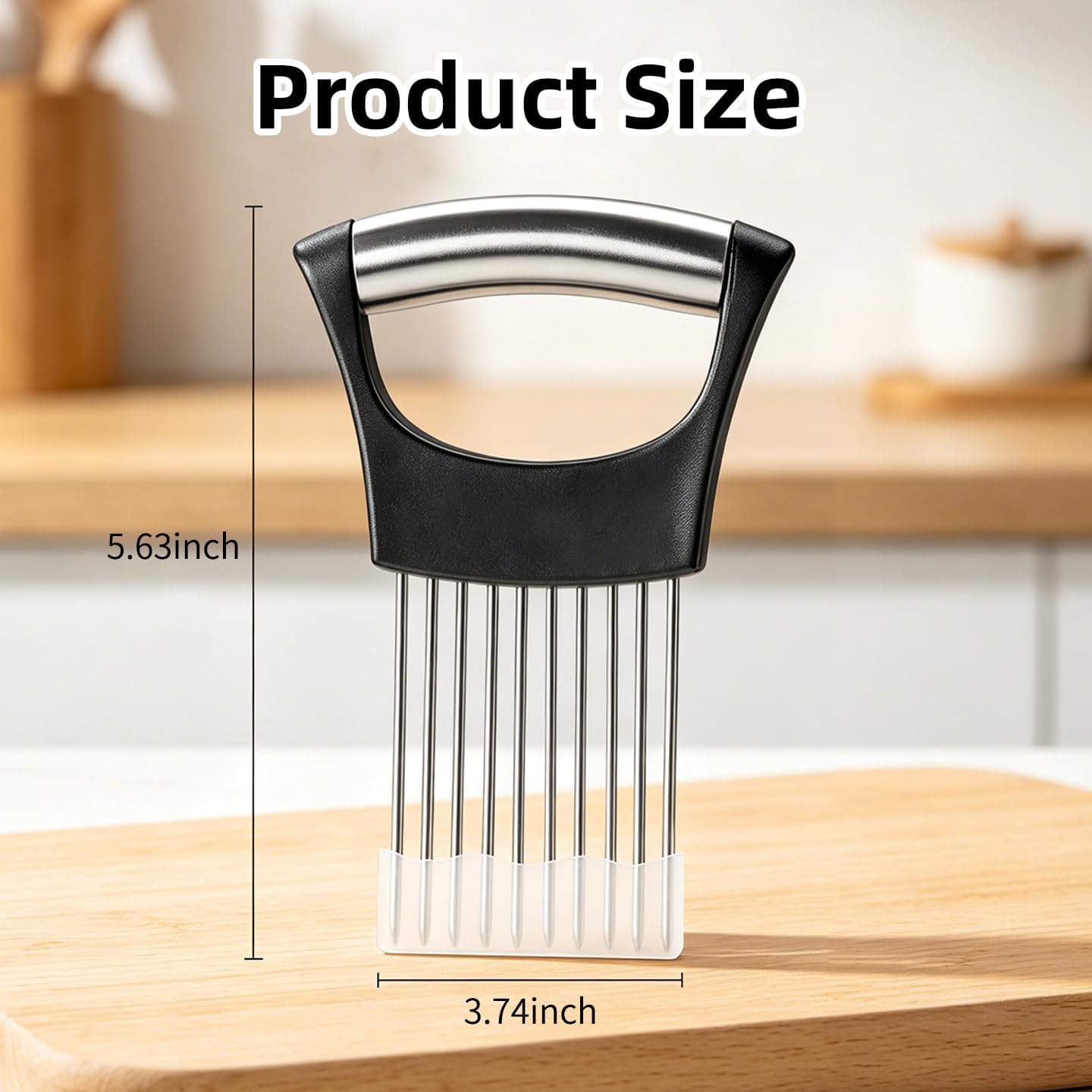Premium Stainless Steel Onion Slicer, Onion Holder for Slicing, Vegetable Cutter Chopper, Fruit Tomato Slicer, Kitchen Gadgets