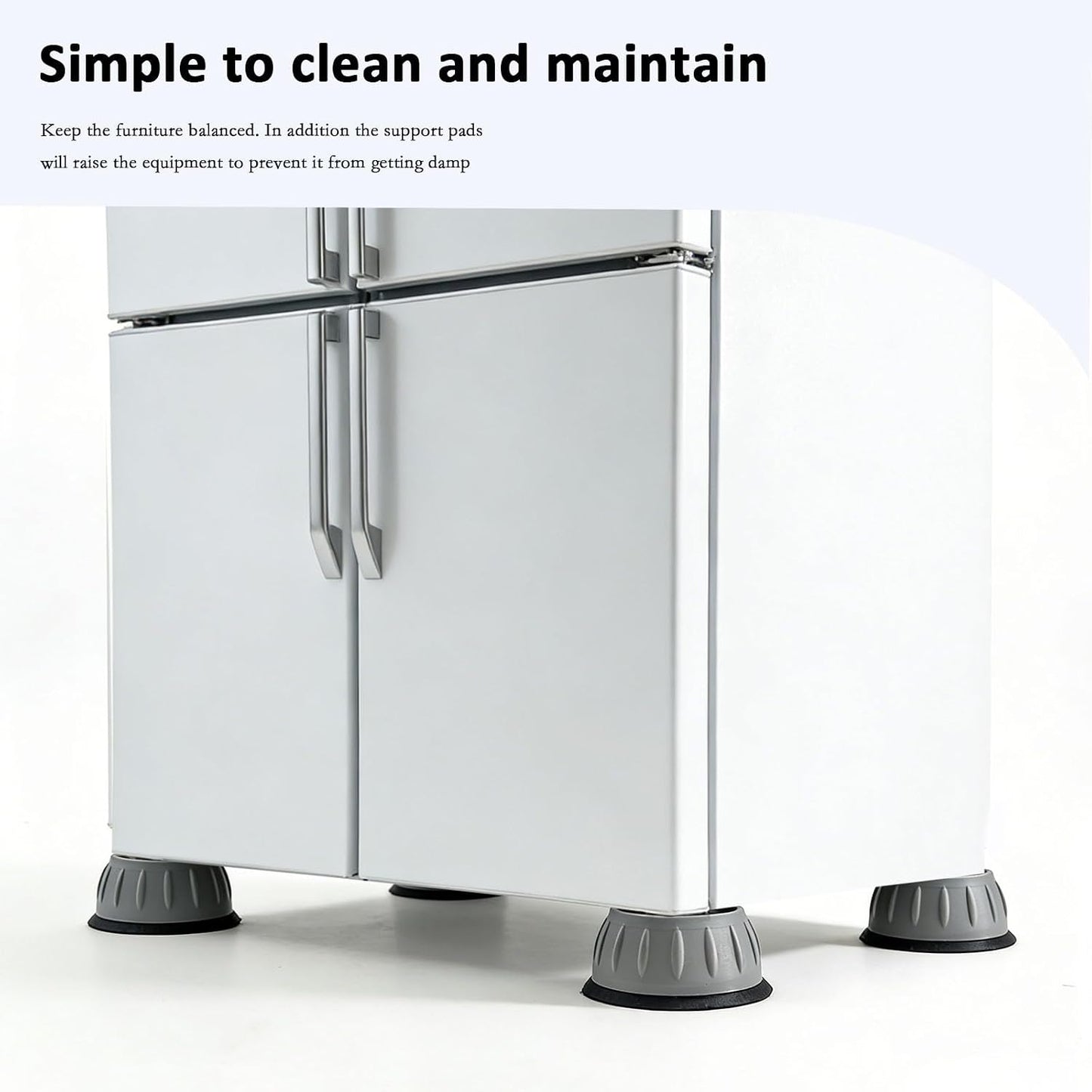 4Pcs Anti Vibration Pads for Washing Machine, Washer Vibration Dampening Pads Reduce Noise & Walking, Shock Absorber Stabilizer Feet with Suction Cup for Dryer and Appliance