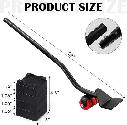 22" Furniture Lifter Tool, Appliance Metal Lifter for Heavy Furniture Grey | 1 Lifter Tool, 4 Raise Blocks, Movers, Sliders & Wheels to Move Sofa, Refrigerator, Washing Machine Easily & Safely