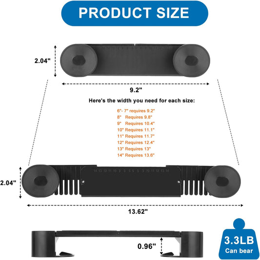 YONGAIJIA 4 Pack Pot Lid Organizer for Cabinet Door, Fits 6-14in Lids Black | Wall-Mount Pan Lid Holder for Inside Cabinet, Adjustable Rack for Pots and Pans, No-Drill Adhesive Kitchen Lid Storage